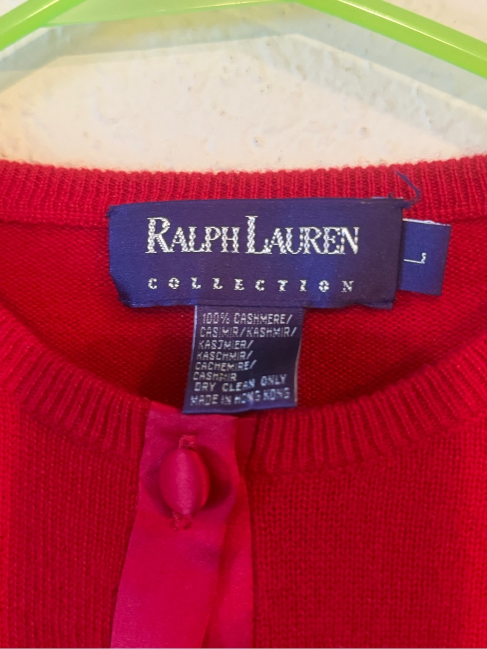 Purple label Ralph Lauren Red Button-Front Women's Cardigan 100% cashmere - Picture 3 of 14